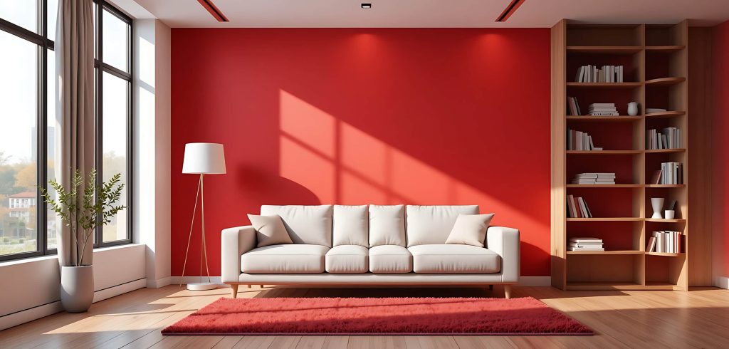 interieur met rode kleuren