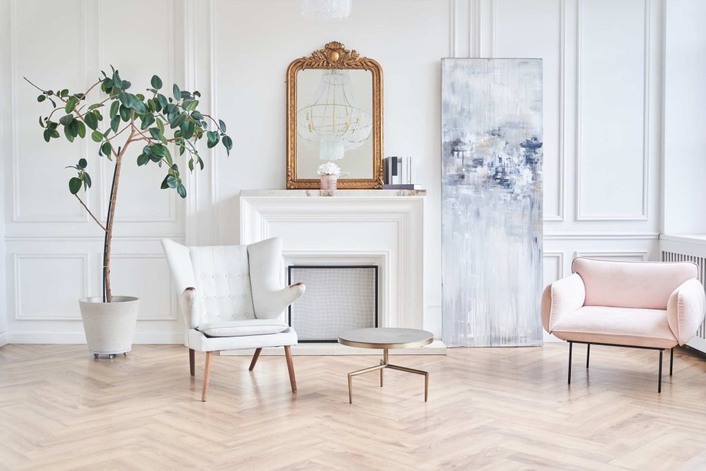 stijlvolle woonkamer zonder banken trend